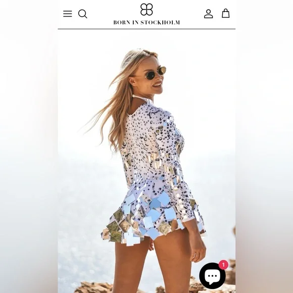 Born in Stockholm Raquel Mirror Dress White (NWT) Perfect for BURNING MAN! - Picture 4 of 8